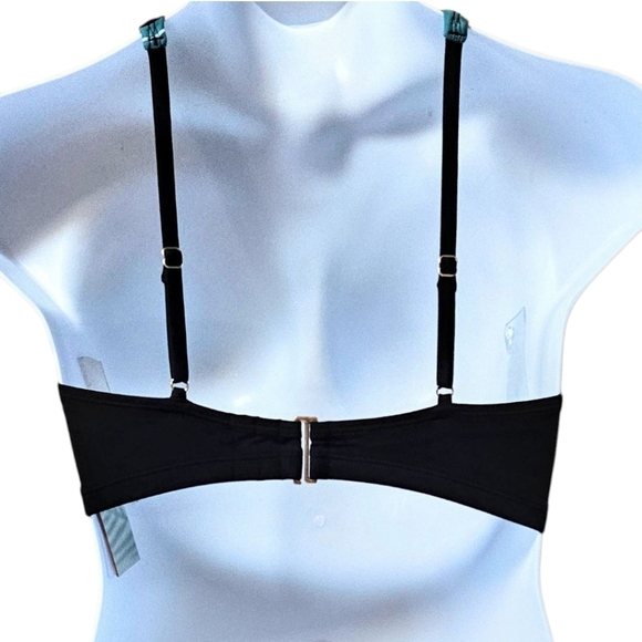 Coastal Blue Women's Halter Bikini Top Size M JadedStripe/Ebony NWT - Picture 7 of 13